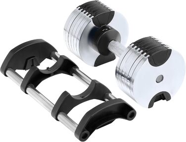 Регульована гантель - гантель з підставкою, компактна гантель для жінок та чоловіків, тренування та фітнес вдома, 6 рівнів ваги 2-24 кг