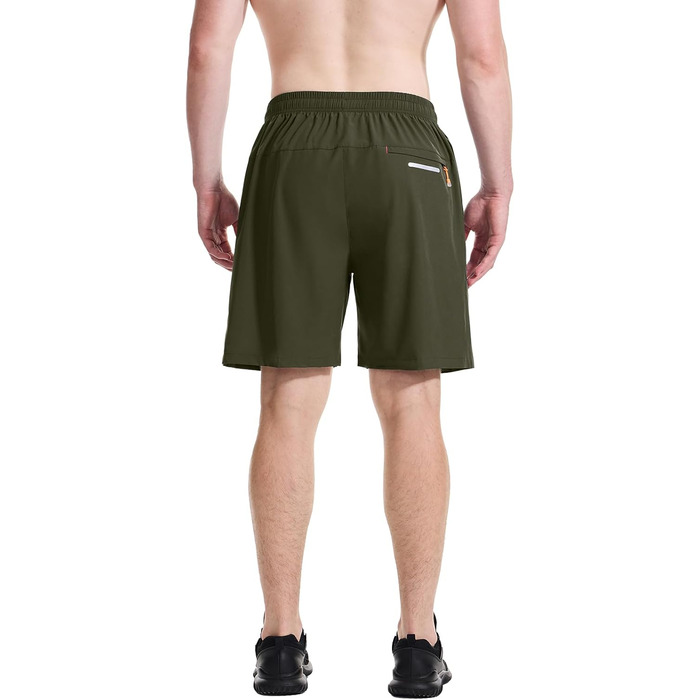 Шорти спортивні чоловічі Cimic для бігу та занять спортом, швидковисихаючі, дихаючі, легкі, з кишенею на блискавці (зелені, XXL)