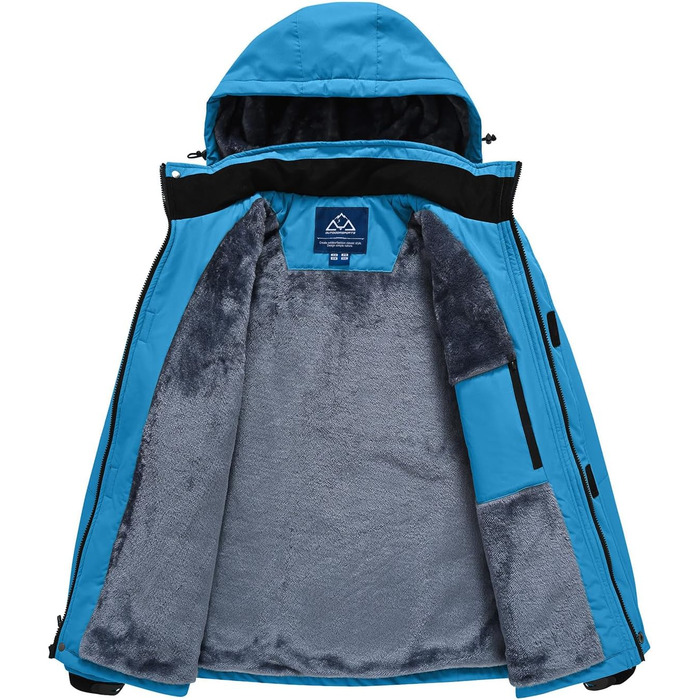 Зимова куртка Rdruko для чоловіків: тепла флісова підкладка, водонепроникна функціональна куртка для сноуборду, туризму та активного відпочинку (біла, XXL, синій)