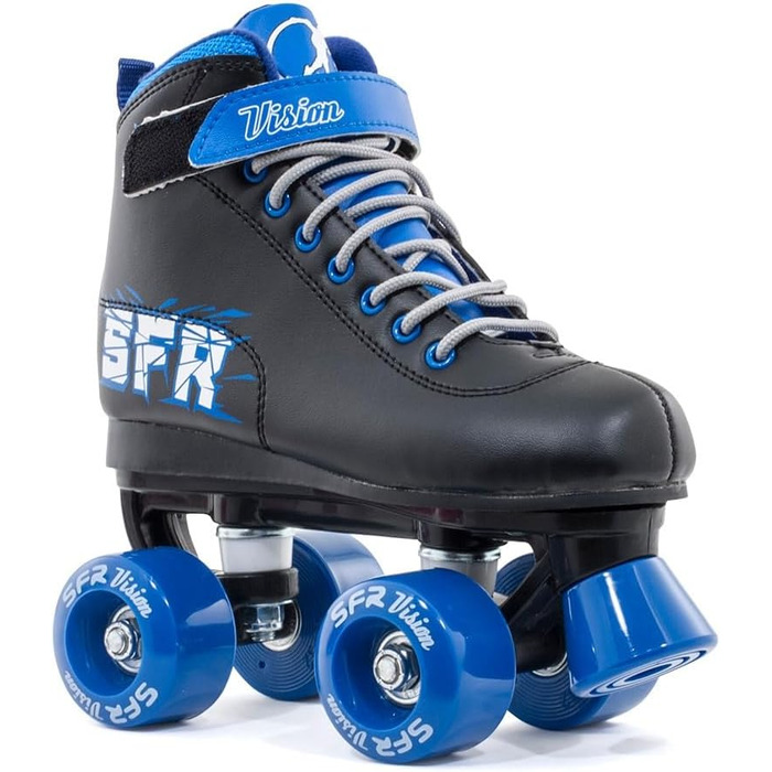 Роликові ковзани SFR Vision II Quad, чорний/синій, багатоколірні (білий/рожевий), розмір 38