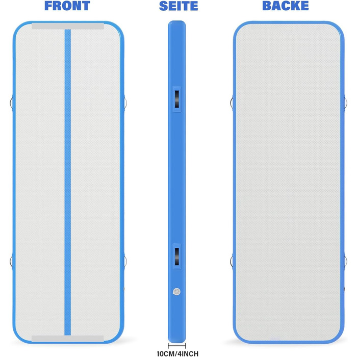 Надувна гімнастична матка для дому, 400x100x10 см, Mintgrün (світло-блакитний)