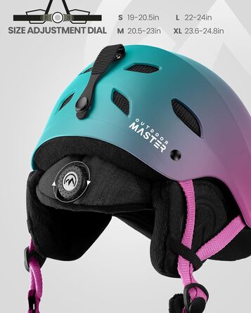 Шлем Outdooraster Skihel Set з маскою Skihel PRO для жінок, чоловіків та молоді (перехідний колір фіолетово-блакитний, розмір L)