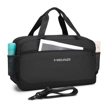 Водонепроникна спортивна сумка для подорожей HEAD, 40 л, велика сумка для фітнесу та бізнес-поїздок, чорна