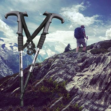 Трекінгові палиці ANGNYA з антивібраційною системою, телескопічні, легкі, для піших прогулянок, кемпінгу, гір