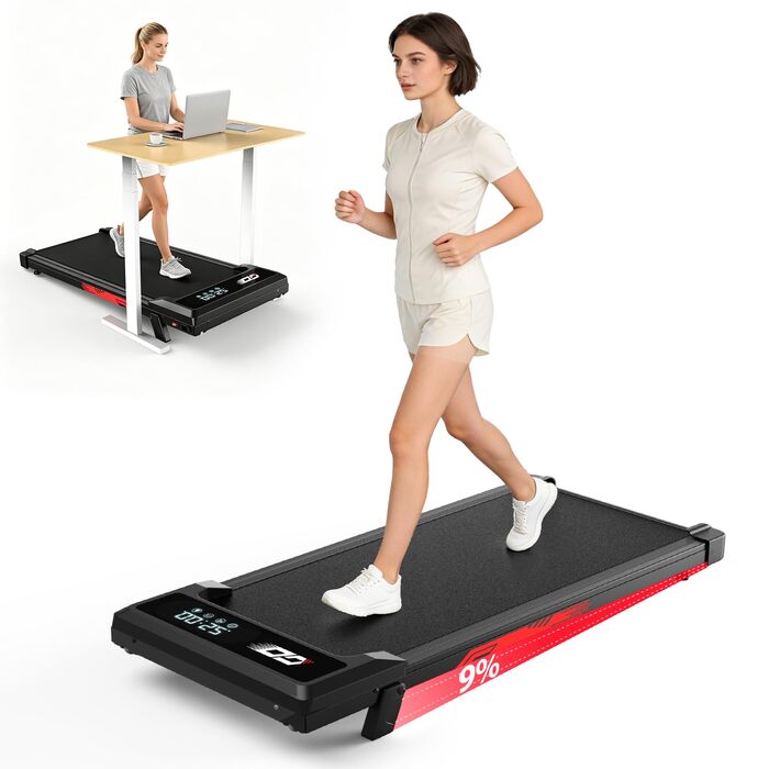 Бігова доріжка електрична складана з кутом нахилу 9%, 1-10 км/год Walking Pad для дому та офісу, двигун 3.0 к.с., LED-дисплей, амортизація, до 140 кг, чорна