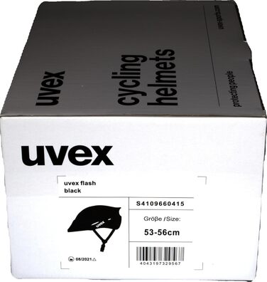 Універсальний захисний шолом uvex flash для дорослих, регульований розмір 57-61 см, чорний, легкий, знімна підкладка
