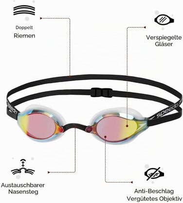 Окуляри для плавання Speedo Fastskin Speedsocket 2 Mirror (білі/мідні)