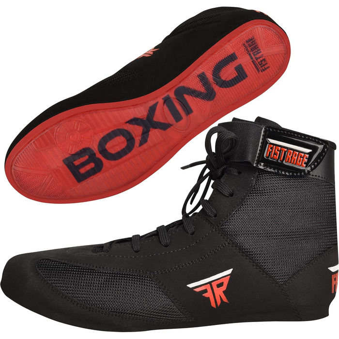 Боксерські чоботи FISTRAGE з шкіри, для тренувань, Unisex, Pro, чорні, 42.5/43 EU