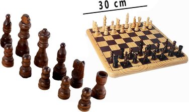 Шахи Engelhart з берези - Класична настільна гра для 2 гравців - 32 фігури, король 77 мм - для початківців, від 6 років