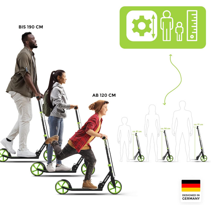 Електросамокат Apollo Phantom Pro City XXL зелений - для дорослих та підлітків, складаний, з регульованою висотою