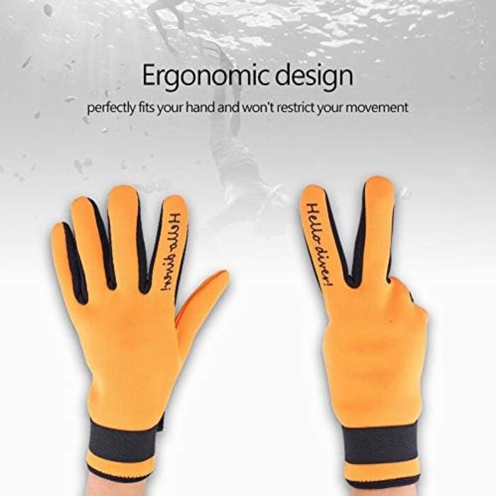 Рукавички для плавання VGEBY1, 2 мм неопрен, 5 пальців, для водного спорту, дорослі (Помаранчевий, L)