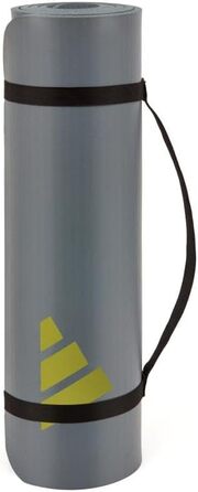 Килимок для йоги adidas Tie-Dye – 10 мм NBR, нековзний, захищає суглоби, з ручкою для перенесення, товстий килимок для пілатесу та фітнесу, 183x61 см, сірий