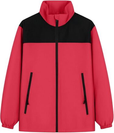 Жіноча демісезонна куртка Softshell водонепроникна з капюшоном, легкий вітрозахисний віндбрейкер для бігу, їзди на велосипеді та гірських походів, червона, розмір L