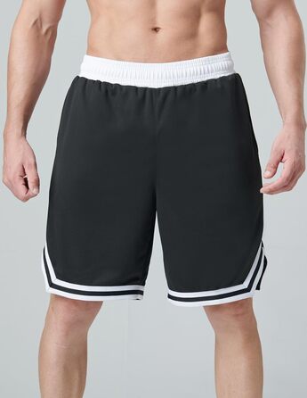 Шорти чоловічі спортивні Liberty Imports з сітки з кишенями, чорно-білі