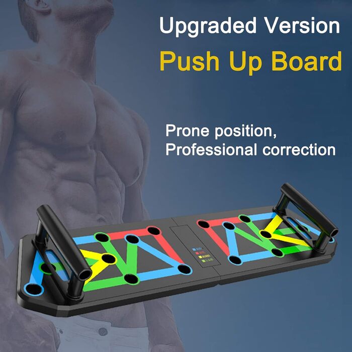 Дошка для віджимань BOCTTCBO Push Up Board 13-в-1: тренажер для пресу та м'язів грудей, чорний