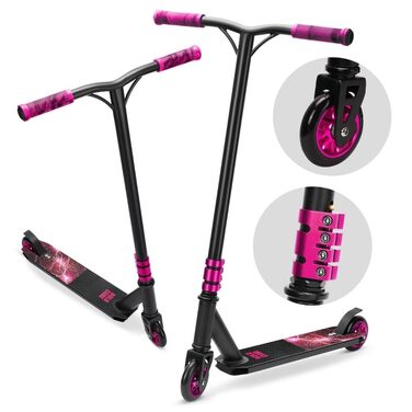 Трюковий самокат BOLDCUBE Deluxe Stunt Roller Pink Storm ABEC 9 для дітей, підлітків та дорослих