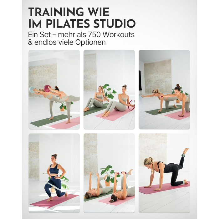 Набір для пілатесу Neolymp – м'яч, кільце, гантелі, стрічки, E-book | Sky Blue