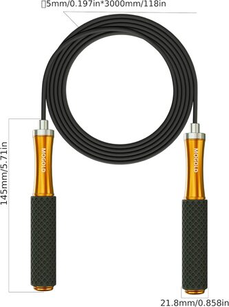 Стрибкове канат для чоловіків, жінок, дітей – з подвійним кульковим підшипником, 360-градусним обертанням, металевою ручкою, ядром з силіконовою ручкою, регульований, 3 м, для фітнесу, схуднення (зелений)