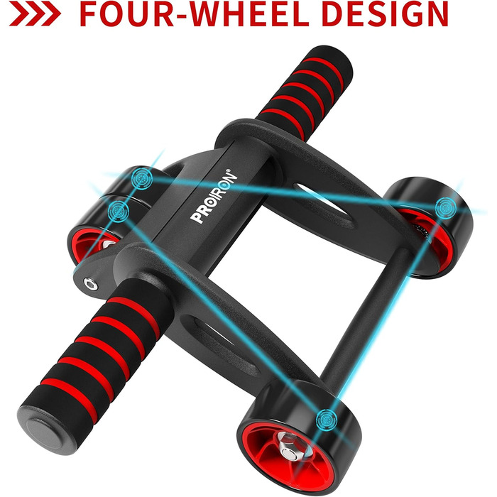 Ролер для пресу PROIRON: тренажер для пресу з килимком для колін. Ідеально для чоловіків та жінок.