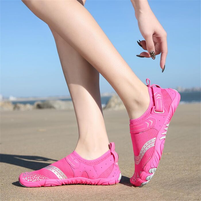 Водні черевики FANSU для дорослих: рожеві, швидковисихаючі, з липучкою, для плавання та серфінгу