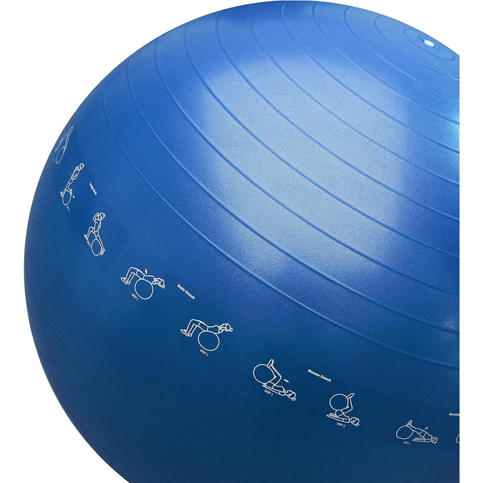 PROIRON Фітнес-м'яч для тренувань та офісу (45-55 см, блакитний) з насосом, анти-вибуховий, для Пілатесу та балансу