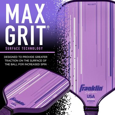 Професійна ракетка для піклболу Franklin Sports Signature з MaxGrit поверхнею, поліпропіленовий 13/16 мм сердечник, USAPA сертифікат, для турнірів