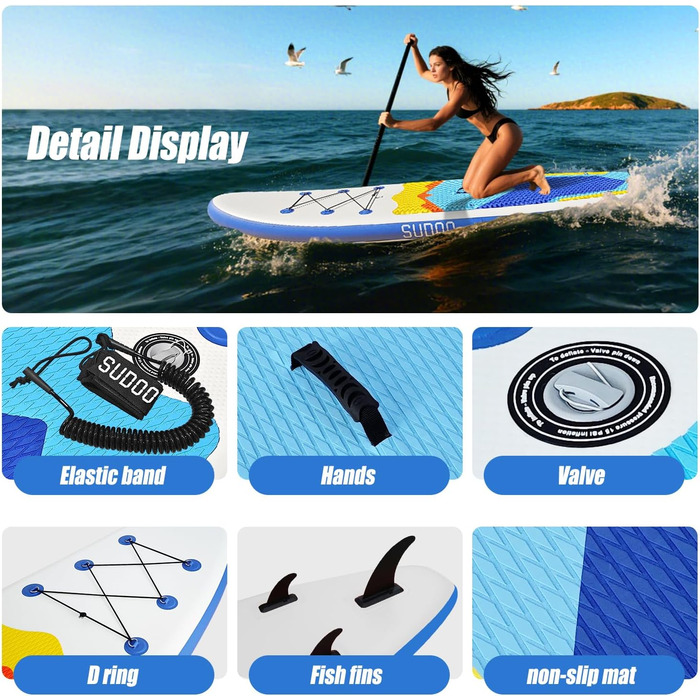 SUP дошка SUDOO надувна 300x76x15 см, 6