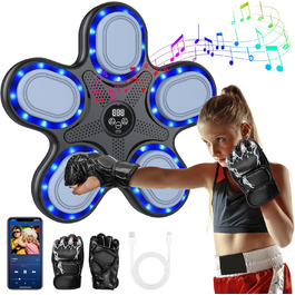 Музична бокс-машина IERAKOR з Bluetooth, 9 швидкостей та режимів, світлові та звукові ефекти, LCD-дисплей, чорний колір