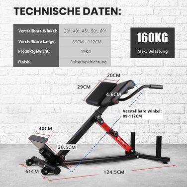 ЛІОНСКУЛ Банка для гіперекстензій з регульованою спинкою - тренажер для дому