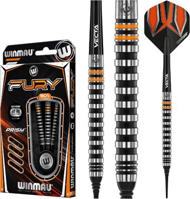 Дартс набір WINMAU Fury 18-20 г, вольфрамовий, Softip, з призмовими опереннями та Vecta-шафтами