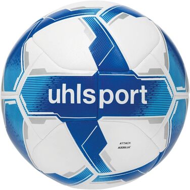 Футбольний м'яч Uhlsport Attack ADDGLUE, тренувальний та ігровий, розмір 5, біло-синій, для юнаків і дорослих, FIFA Basic