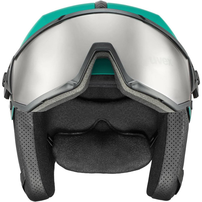 Лижний шолом uvex Instinct Visor з візором для жінок і чоловіків, регулювання розміру, червоний-чорний матовий, 59-61 см