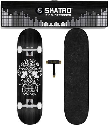 Професійний скейтборд SKATRO 78.7 см для дорослих, підлітків та дітей - Комплект для початківців
