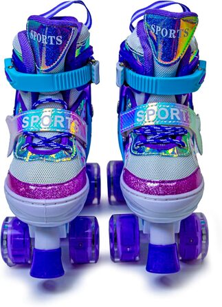Дитячі ролики-хвіст русалки Scale Sports для дівчаток, регульовані, з підсвічуванням, фіолетові (2.5-5 UK)