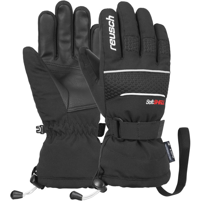 Дитячі зимові лижні рукавички Reusch Connor R-TEX XT, водонепроникні, вітрозахисні, дихаючі, чорні/білі, розмір 6