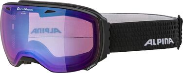 ALPINA BIG HORN QV — дзеркальна фотохромна лижна маска з посиленим контрастом і 100% UV-захистом для дорослих, чорна, універсальний розмір
