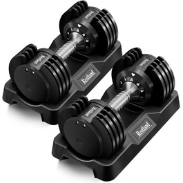 Регульовані гантелі 2 шт., набір ваг 11,3 кг, швидке налаштування ваги для тренувань, пара гантелей для чоловіків та жінок для домашнього фітнесу, обладнання для тренувань (11,3 кг пара)