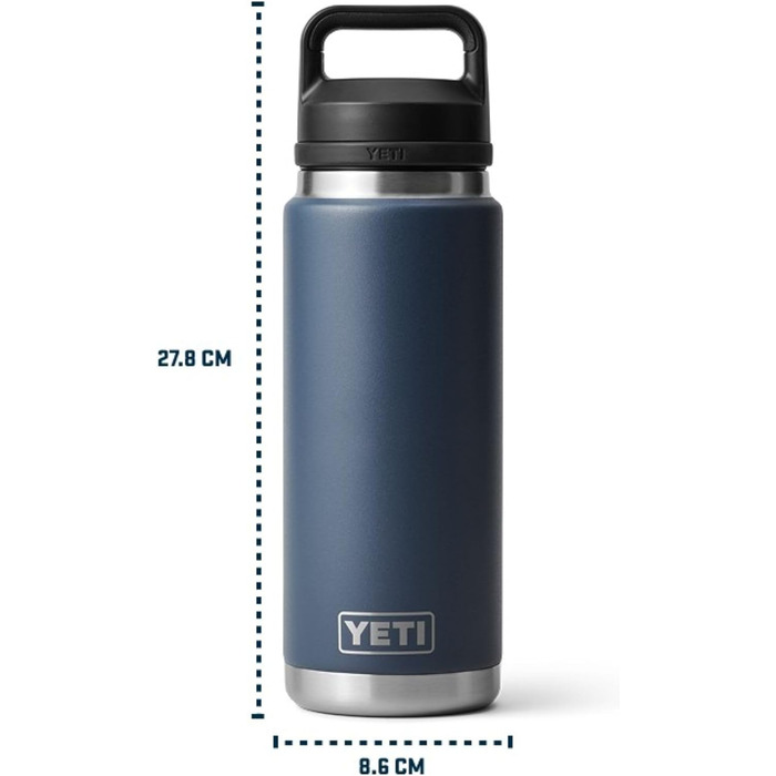 Термос YETI Rambler з кришкою Chug, чорний, 769 мл