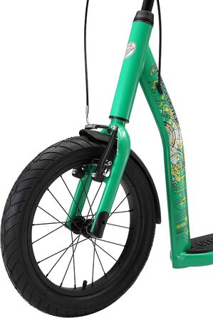 Самокат дитячий STAR SCOOTER City Kick Scooter 16 дюймів, зелений - з повітряними колесами та регульованою висотою