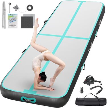 Гімнастичний надувний мат FBSPORT Airtrack 10/20 см, товщений, 2-6 м, з насосом і сумкою для тренувань, дому, йоги та фітнесу
