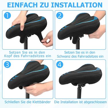 Подушка на сидіння велосипеда для чоловіків та жінок, потовщена та м'яка, комфортний чохол на сидіння велосипеда, велосипедний сидіння з подушкою для шосе, гірського велосипеда, електровелосипеда, тренажера C1, блакитний, вузький