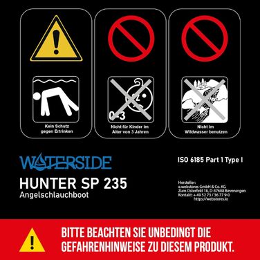 Надувне човен Waterside Hunter-SP 235 | Веслувальне судно з веслами та насосом | Спортивний та рибальський човен