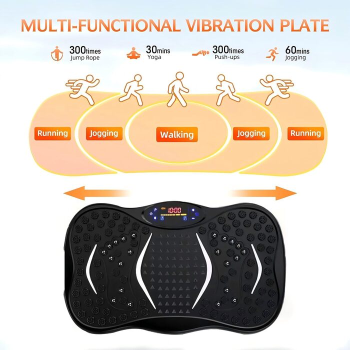 Вібраційна платформа для тренувань, покращена модель 2025 року, для лімфодренажу, 120 швидкостей, вантажопідйомність 204 кг, для чоловіків та жінок