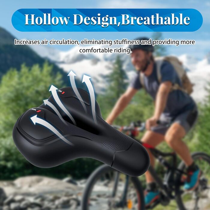 Гелевий велосипедний сідло для чоловіків та жінок, ергономічний, комфортний, з водонепроникним покриттям, для MTB, шосе, City велосипедів