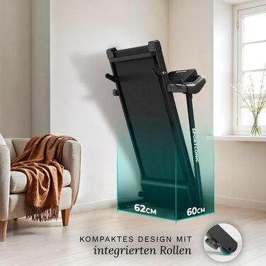 Бігова доріжка Sportconic для дому, складний, 1-12 км/год, з нахилом, LED-дисплей, вимірювання пульсу