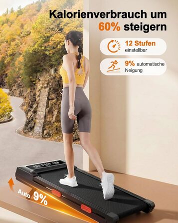 Бігова доріжка Lacuffy Walking Pad з нахилом для дому та офісу, керування через додаток, AI-тренування, підтримує до 136 кг, 90 см, чорна