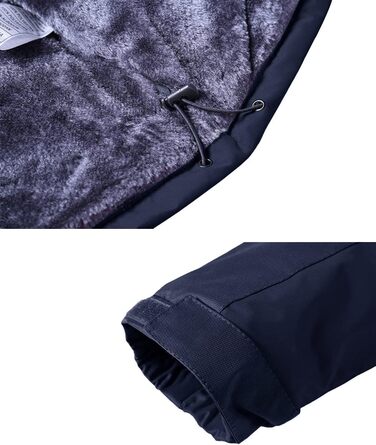 Зимова куртка KEFITEVD для чоловіків, водонепроникна, тепла, з підкладкою, для катання на лижах, спортивна, вітронепроникна, дихаюча, функціональна з відстібаною капюшоном (M, Темно-синій)