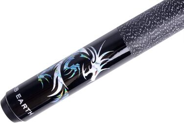 Більярдний кий AB Earth 2-х частинний, 147,3 см, з ірландським лінолеумом, ручна розпис, 21oz, зелений (чорний)