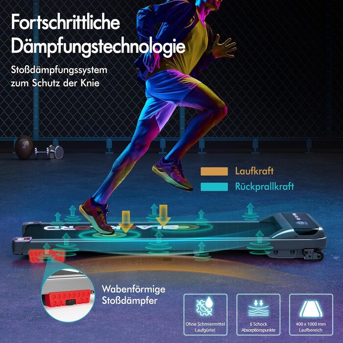 Електричний біговий тренажер BLACK LORD MS2 схил 9%, 3.2 PS, 4-в-1, для дому та офісу, 12 програм, динамік, 140 кг