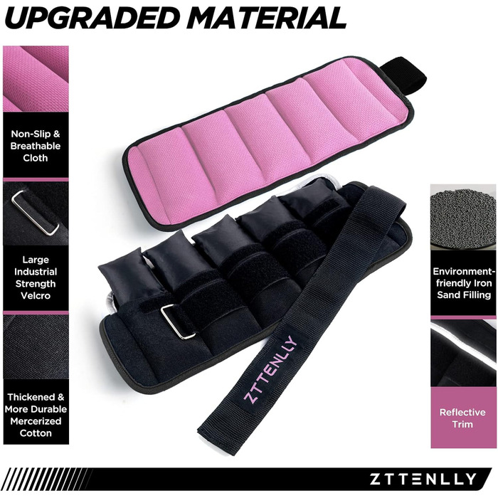 Регульовані ваги для щиколоток/зап'ясть, 1-5/10/15/9 кг, пара з сумкою, дихаючі тканини, світловідбиваючий кант, для силових тренувань, ніг, рук, щиколоток, ходьби. Підходять для жінок та чоловіків